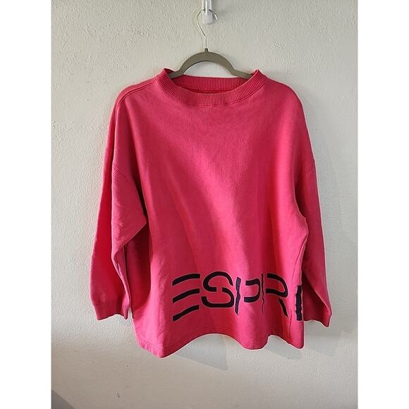 Esprit VTG Vintage 90s Crew Neck Pink Womens Sz Small Oversized Sweatshirt Y2K - Picture 1 of 4